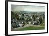 Santa Cruz, California - Panoramic View of Town-Lantern Press-Framed Art Print