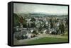 Santa Cruz, California - Panoramic View of Town-Lantern Press-Framed Stretched Canvas