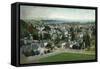 Santa Cruz, California - Panoramic View of Town-Lantern Press-Framed Stretched Canvas