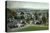 Santa Cruz, California - Panoramic View of Town-Lantern Press-Stretched Canvas