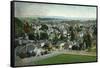 Santa Cruz, California - Panoramic View of Town-Lantern Press-Framed Stretched Canvas