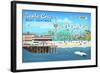 Santa Cruz, California - Retro Scene-Lantern Press-Framed Art Print