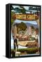 Santa Cruz, California - Scenes Montage-Lantern Press-Framed Stretched Canvas