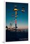 Santa Cruz, California - Sky Gliders at Night-Lantern Press-Framed Art Print