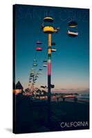 Santa Cruz, California - Sky Gliders at Night-Lantern Press-Stretched Canvas