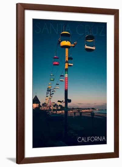 Santa Cruz, California - Sky Gliders at Night-Lantern Press-Framed Art Print
