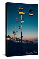 Santa Cruz, California - Sky Gliders at Night-Lantern Press-Stretched Canvas