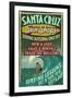 Santa Cruz, California - Sun Shops Surf Shop-Lantern Press-Framed Art Print