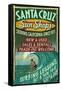 Santa Cruz, California - Sun Shops Surf Shop-Lantern Press-Framed Stretched Canvas