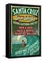 Santa Cruz, California - Sun Shops Surf Shop-Lantern Press-Framed Stretched Canvas