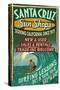 Santa Cruz, California - Sun Shops Surf Shop-Lantern Press-Stretched Canvas