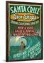 Santa Cruz, California - Sun Shops Surf Shop-Lantern Press-Framed Art Print