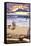 Santa Cruz, California - Sunset Beach Scene-Lantern Press-Framed Stretched Canvas