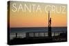 Santa Cruz, California - the Surfer-Lantern Press-Stretched Canvas