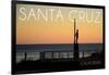 Santa Cruz, California - the Surfer-Lantern Press-Framed Art Print