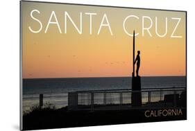 Santa Cruz, California - the Surfer-Lantern Press-Mounted Art Print