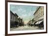 Santa Cruz, California - View Down Pacific Avenue-Lantern Press-Framed Art Print