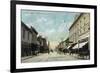 Santa Cruz, California - View Down Pacific Avenue-Lantern Press-Framed Art Print