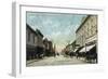 Santa Cruz, California - View Down Pacific Avenue-Lantern Press-Framed Art Print