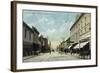 Santa Cruz, California - View Down Pacific Avenue-Lantern Press-Framed Art Print