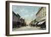 Santa Cruz, California - View Down Pacific Avenue-Lantern Press-Framed Premium Giclee Print