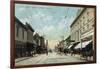 Santa Cruz, California - View Down Pacific Avenue-Lantern Press-Framed Art Print