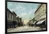 Santa Cruz, California - View Down Pacific Avenue-Lantern Press-Framed Art Print