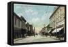 Santa Cruz, California - View Down Pacific Avenue-Lantern Press-Framed Stretched Canvas