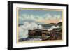 Santa Cruz, California - View of a Breaker on West Cliff Drive-Lantern Press-Framed Art Print