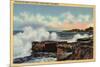 Santa Cruz, California - View of a Breaker on West Cliff Drive-Lantern Press-Mounted Art Print