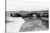 Santa Cruz, California - View of Arch Rock along West Cliff Drive-Lantern Press-Stretched Canvas