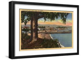 Santa Cruz, California - View of Casino & Pier from a Distance-Lantern Press-Framed Art Print