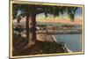 Santa Cruz, California - View of Casino & Pier from a Distance-Lantern Press-Mounted Art Print