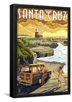 Santa Cruz, California - Woody and Lighthouse-null-Framed Poster