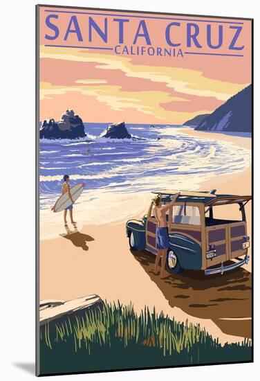Santa Cruz, California - Woody On Beach-null-Mounted Poster