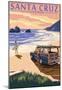 Santa Cruz, California - Woody On Beach-null-Mounted Poster