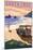Santa Cruz, California - Woody on Beach-Lantern Press-Mounted Art Print
