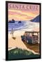 Santa Cruz, California - Woody on Beach-Lantern Press-Framed Art Print