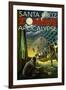 Santa Cruz, California - Zombie Apocalypse-Lantern Press-Framed Art Print