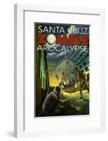 Santa Cruz, California - Zombie Apocalypse-Lantern Press-Framed Art Print