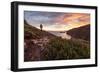 Santa Cruz, Channel Islands NP, CA, USA: Male Hiker On The Trail Above The Scorpion Beach, Sunrise-Axel Brunst-Framed Photographic Print