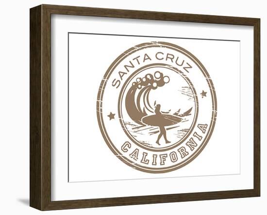 Santa Cruz Grunge Rubber Stamp-null-Framed Art Print