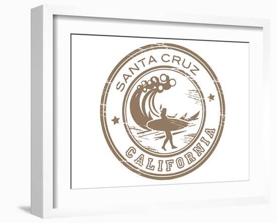 Santa Cruz Grunge Rubber Stamp-null-Framed Art Print