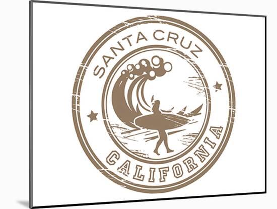 Santa Cruz Grunge Rubber Stamp-null-Mounted Art Print