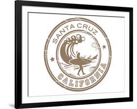 Santa Cruz Grunge Rubber Stamp-null-Framed Art Print