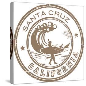 Santa Cruz Grunge Rubber Stamp-null-Stretched Canvas