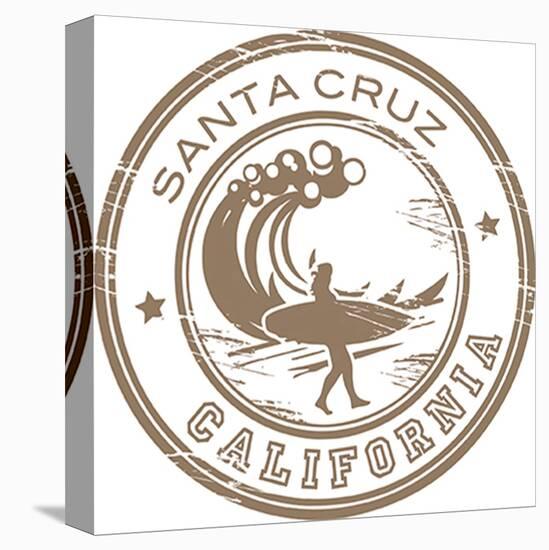 Santa Cruz Grunge Rubber Stamp-null-Stretched Canvas