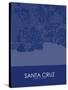 Santa Cruz, United States of America Blue Map-null-Stretched Canvas