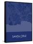 Santa Cruz, United States of America Blue Map-null-Framed Stretched Canvas