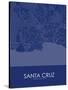 Santa Cruz, United States of America Blue Map-null-Stretched Canvas